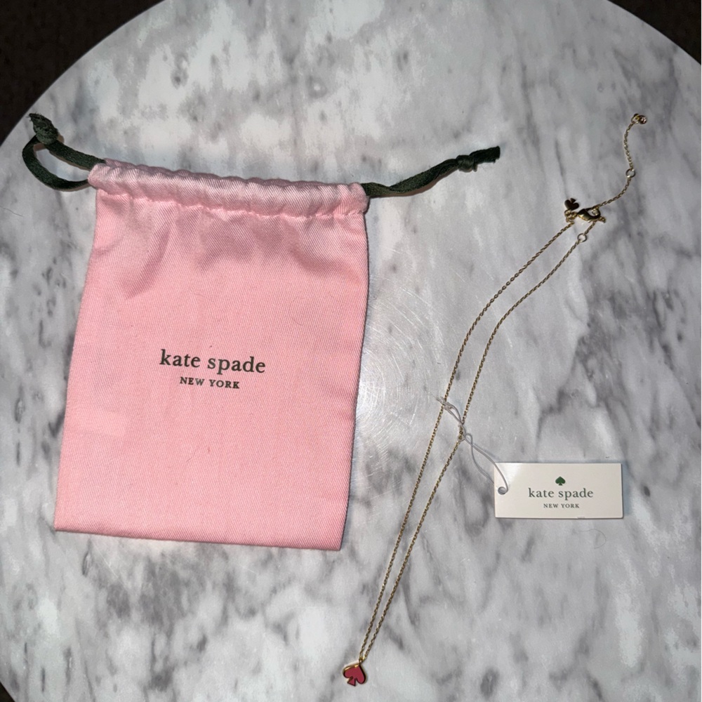 Kate Spade pink heart necklace - OS